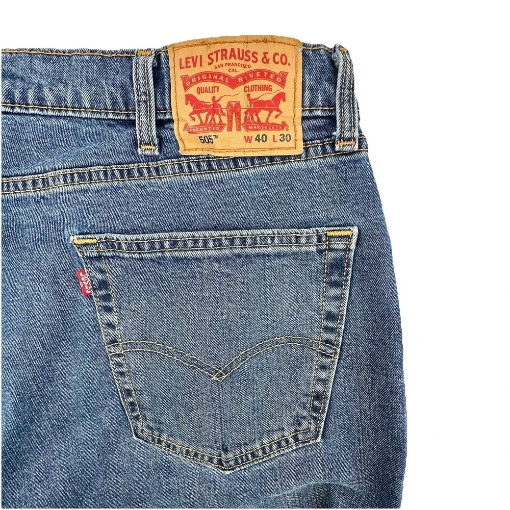Levi's‎ 505 Jeans Men's 40x30 Denim Medium Blue Straight Classic 5 Pocket